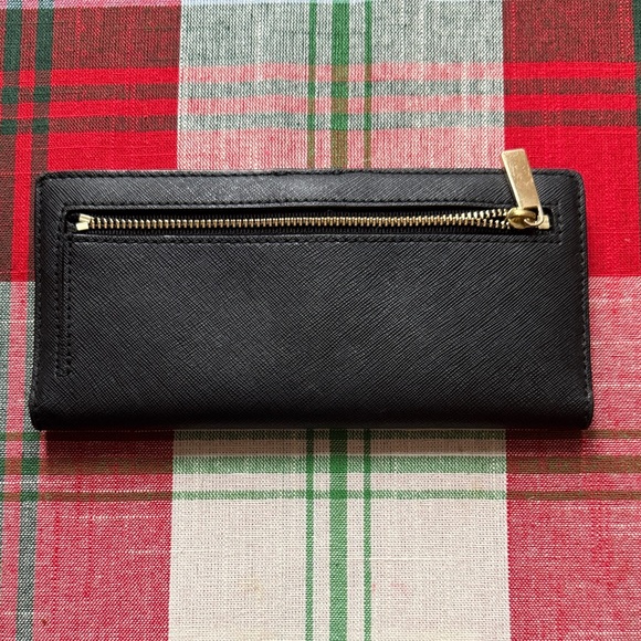 Tory Burch Black Leather Wallet with Gold Logo - Picture 3 of 13